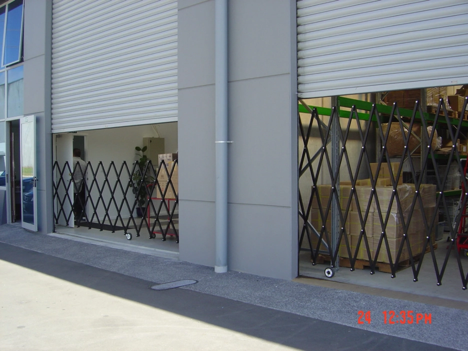 Heavy-duty barriers in use at a storage facility